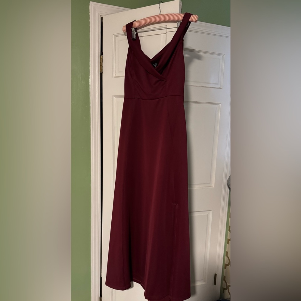 Windsor Off the Shoulder Burgundy Dress